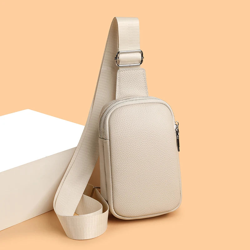 Luxury Genuine Leather Women S Chest Pack Shoulder Bag Messenger Sling Brand Leisure Travel Bags