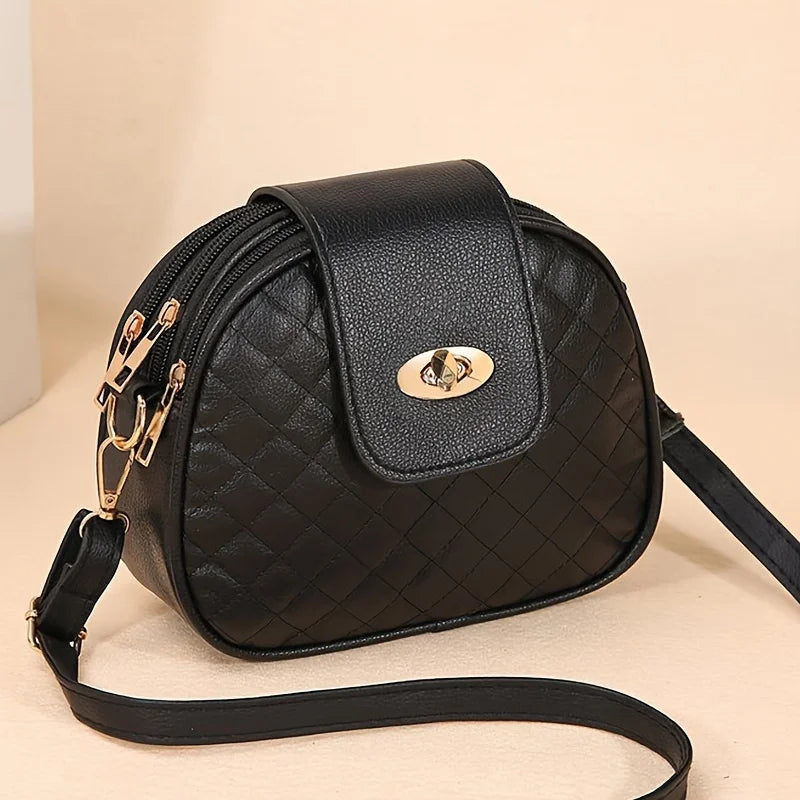 Quilted Crossbody Bag for Women – Vintage Lock Shoulder Purse