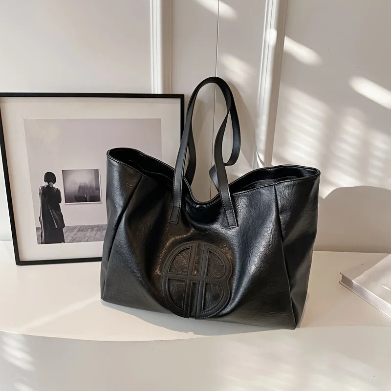 Large Faux Leather Tote Bag for Women – Vintage Soft Style