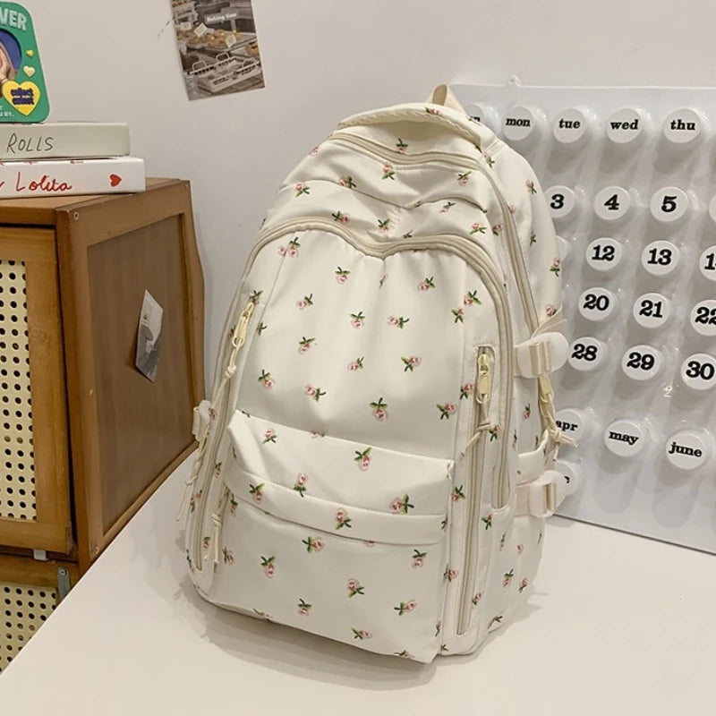 Cute Backpack Girls School Bag Large Capacity Student Schoolbag Teenage Portable Travel Storage Kids