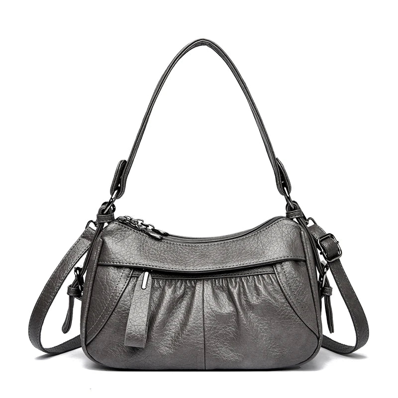 Luxury Vintage Soft PU Leather Shoulder Crossbody Bag for Women