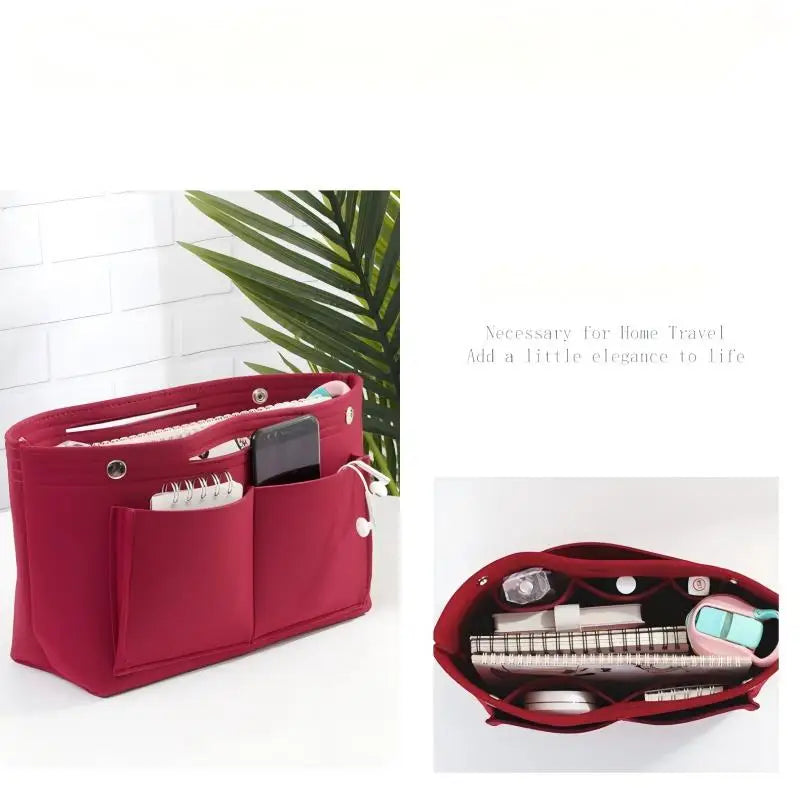 Felt Handbag Organizer Insert Liner Lightweight Multi Compartment Purse Shaper Travel Bag Inliner