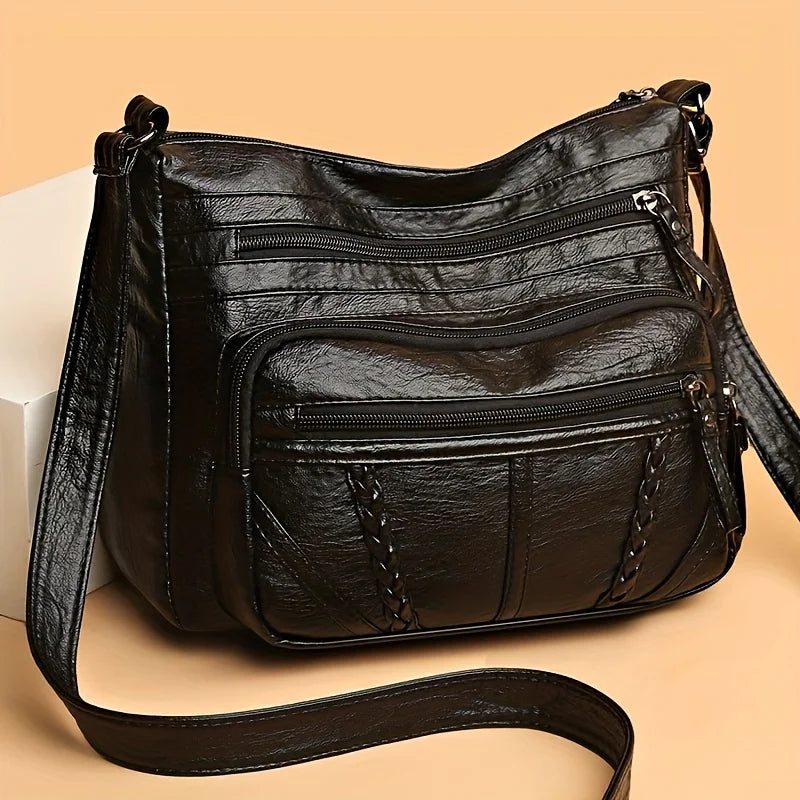 Crossbody Bag Women – Vintage Multi-Pocket Shoulder Purse