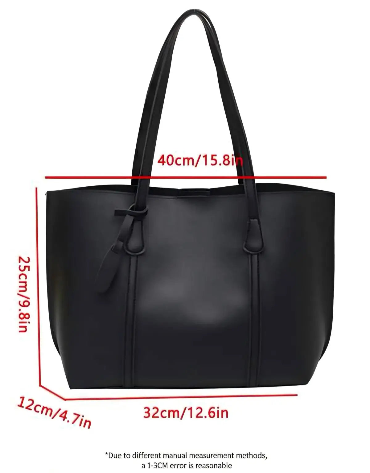 Korean Style Women Soft Leather Tote Bag Large Capacity Versatile Single Shoulder Handbag Purse