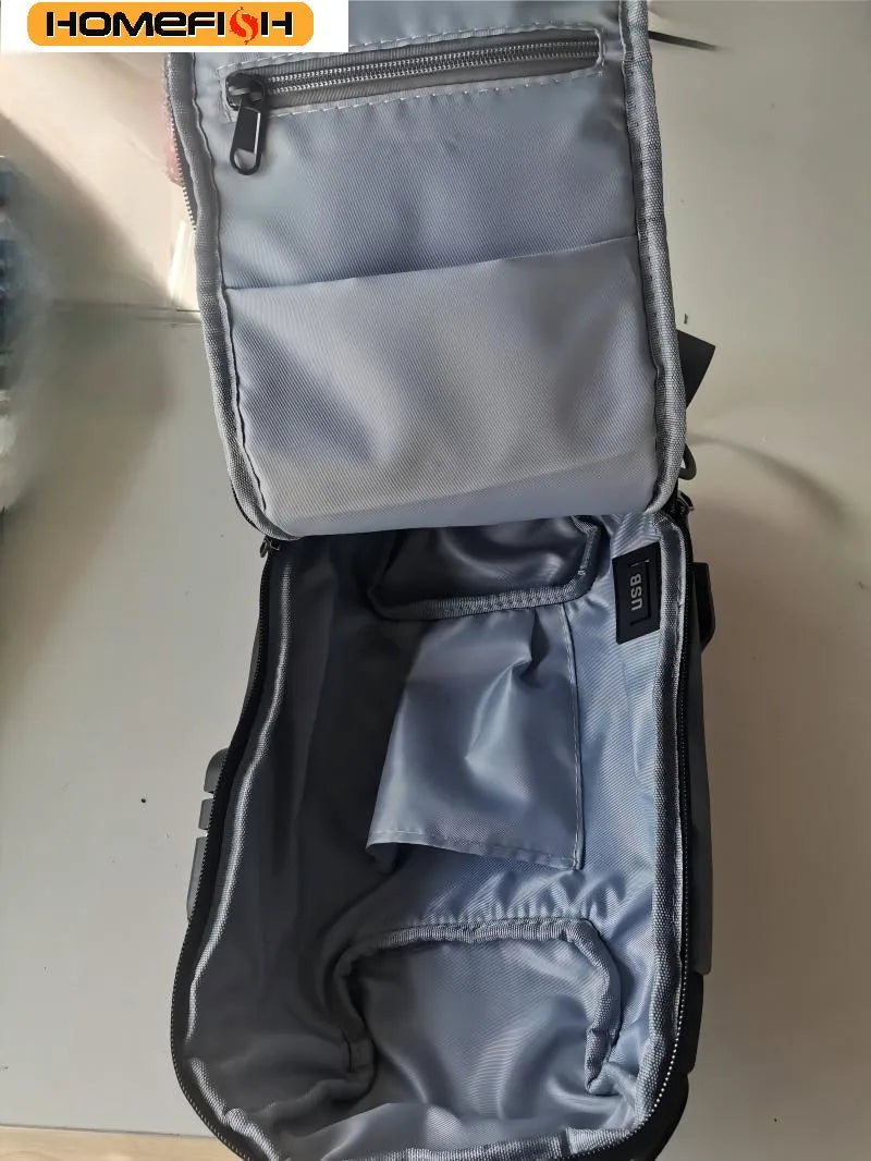 Homefish Usb Crossbody Bag Anti-Theft Shoulder Bags Waterproof Oxford Waist Multifunction Short