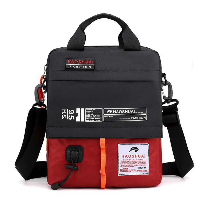 Men S One Shoulder Sling Casual Briefcase Canvas Waterproof Outdoor Function Diagonal Span Bag