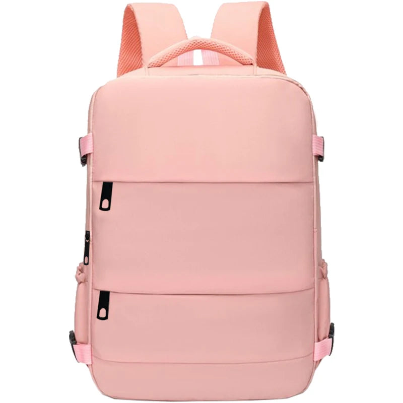 Easy Carry Airplane Approved Backpack Minimalist Solid Tone Multi-Pocket Daypack Daily Commute