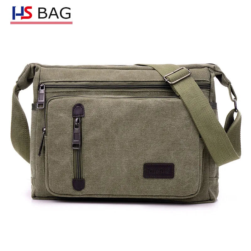 Men S Canvas Shoulder Leisure Travel Crossbody Large Capacity Bag Women