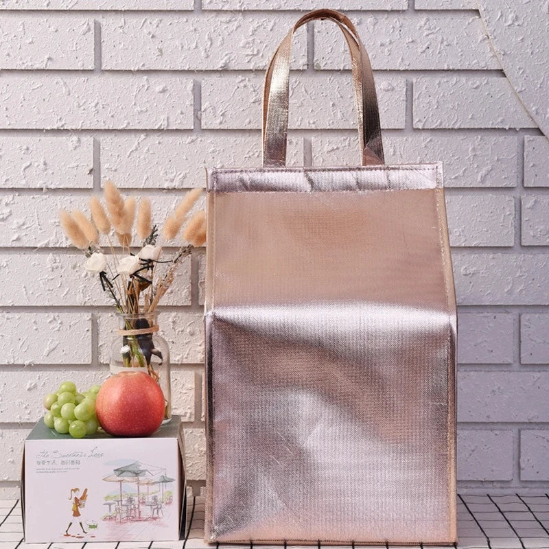 1pcs Aluminum Foil Ice Storage Bags Insulated Beach Food Thermal Bag Durable Outdoor Boxes Foldable
