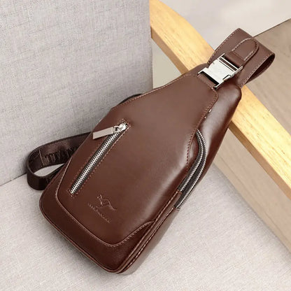 Design Ubs Soft Leather Men Chest Bag Anti Theft Mens Shoulder Bags Casual Sports Travel Messenger
