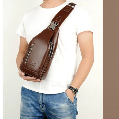 Design Ubs Soft Leather Men Chest Bag Anti Theft Mens Shoulder Bags Casual Sports Travel Messenger