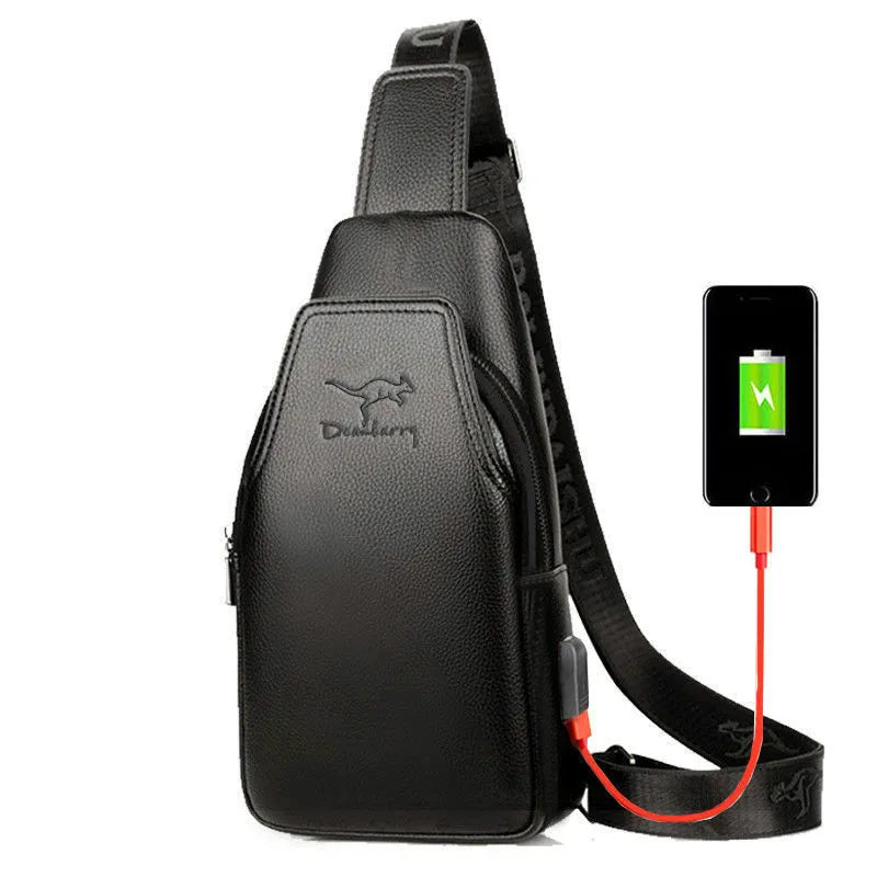 Design Ubs Soft Leather Men Chest Bag Anti Theft Mens Shoulder Bags Casual Sports Travel Messenger