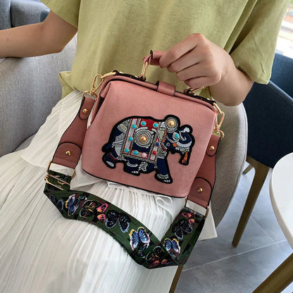 Designer Luxury Brand Handbags Crossbody Bags Elephant Embroidered Women Leather Handbag Messenger