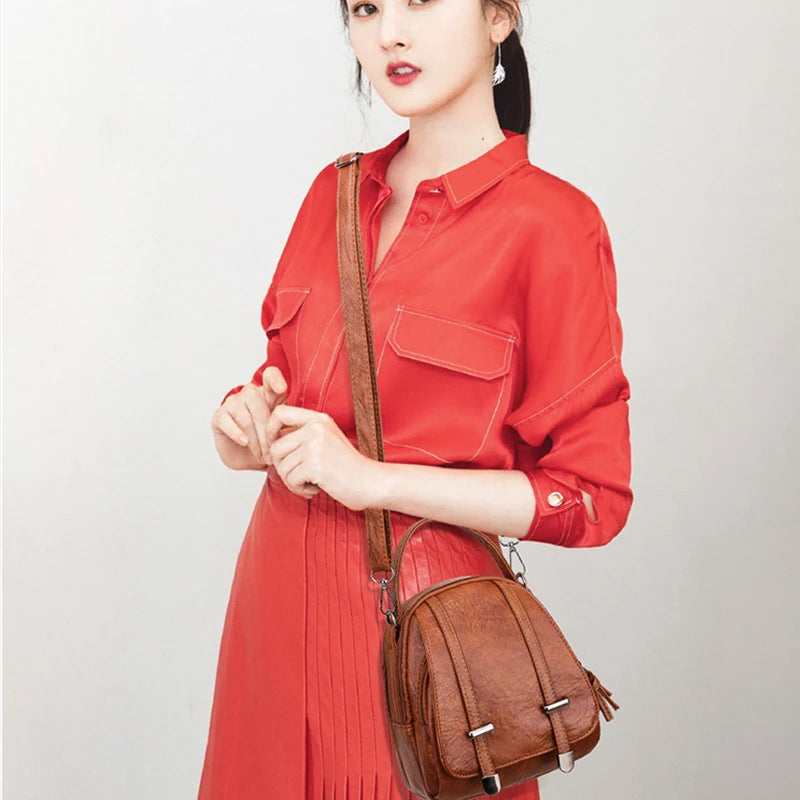 3-in-1 Convertible PU Leather Bag for Women – Crossbody, Shoulder & Handbag