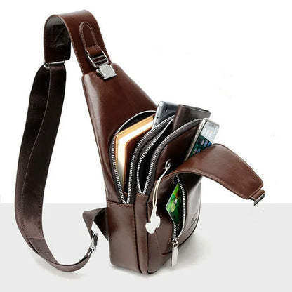 Design Ubs Soft Leather Men Chest Bag Anti Theft Mens Shoulder Bags Casual Sports Travel Messenger
