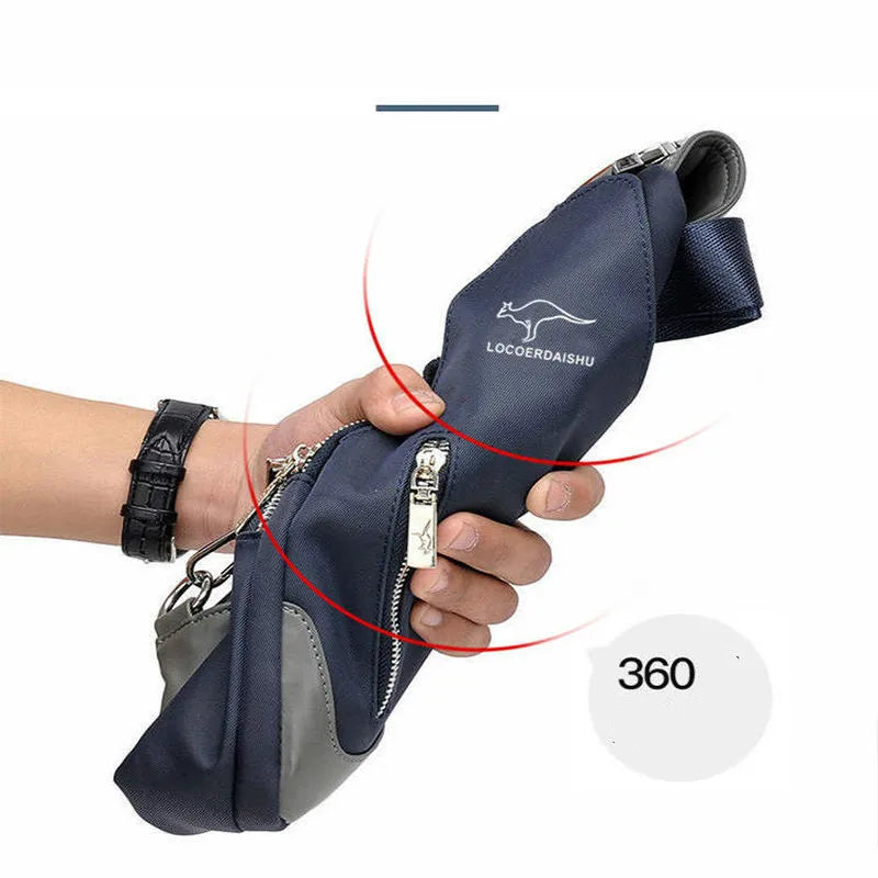 Men S Messenger Bag Shoulder Oxford Cloth Chest Bags Crossbody Casual Man Usb Charging Multifunction
