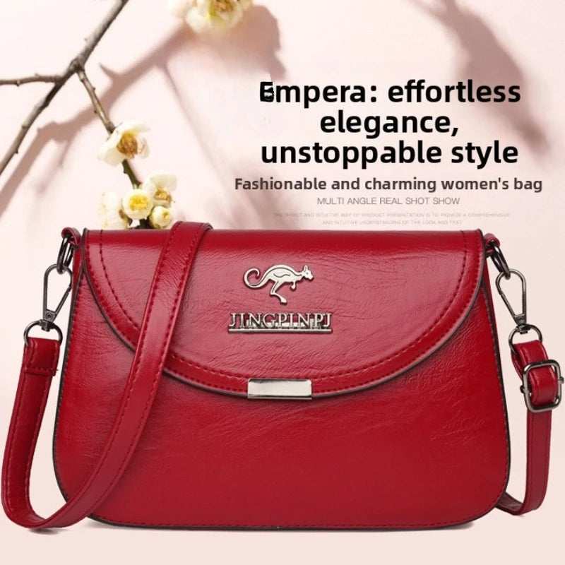 Mini Faux Leather Crossbody Bag with Metal Logo Detail