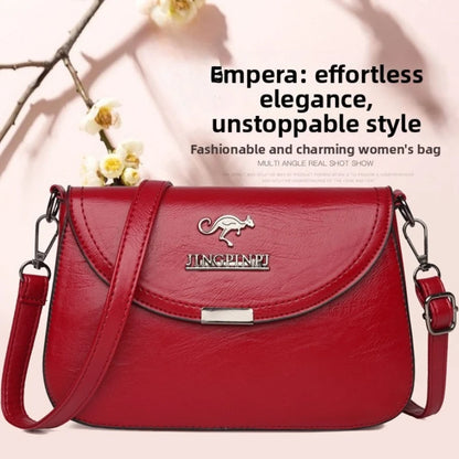 Mini Faux Leather Crossbody Bag with Metal Logo Detail