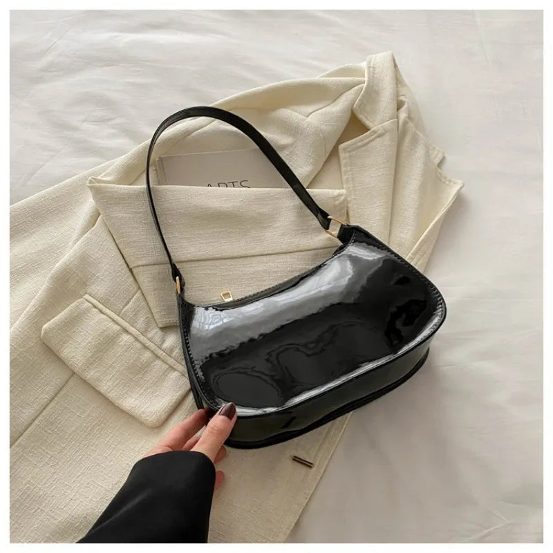 Homefish Pu Leather Underarm Bag Solid Color Women Daily Commuter Shoulder Versatile Mini Handbag