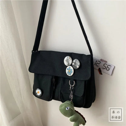 Canvas Crossbody Messenger Bag – Casual Shoulder Bag for Girls