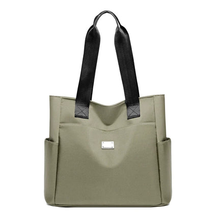 Women's Nylon Tote Bag with Multi-Pocket & Zipper Closure