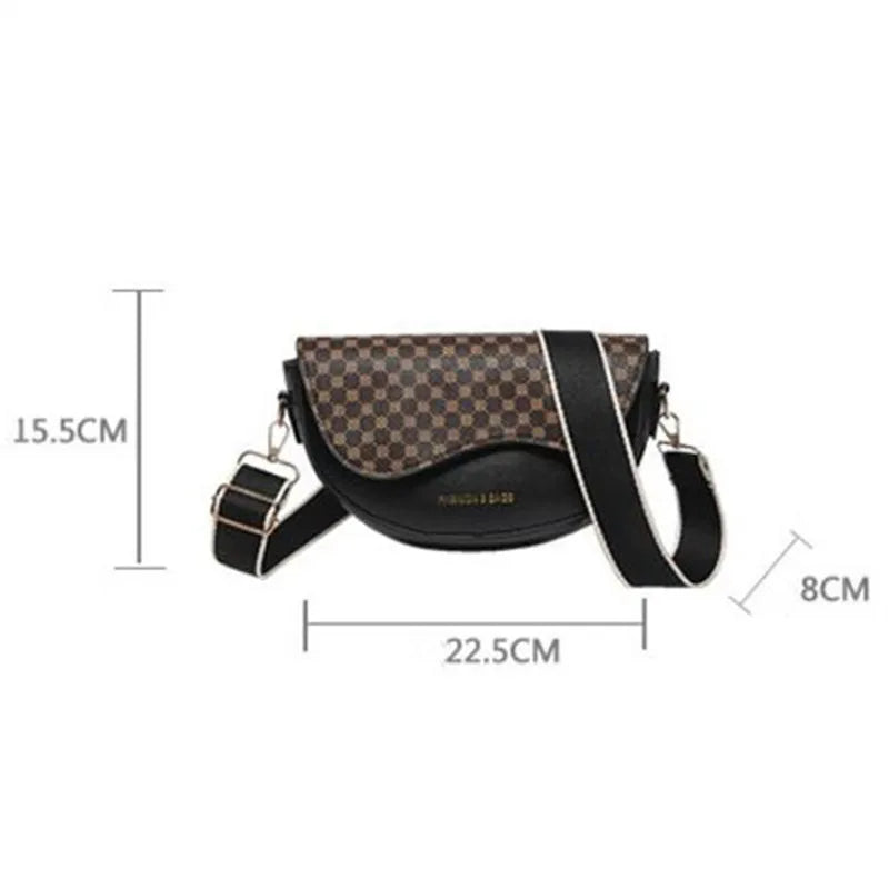 Faux Leather Saddle Bag – Retro Crossbody Shoulder Bag