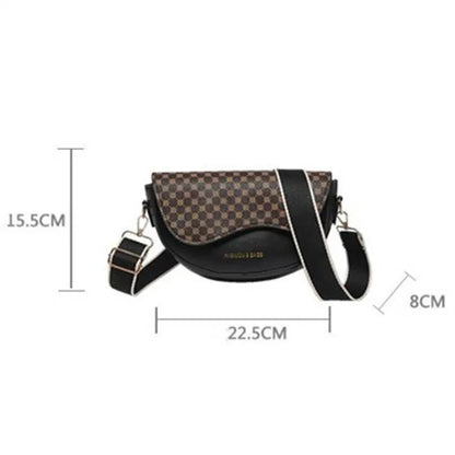 Faux Leather Saddle Bag – Retro Crossbody Shoulder Bag