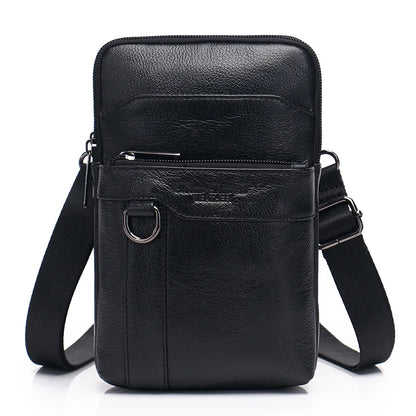 Men S Mobile Phone Waist Bag Leather Multifunctional 7 Cross-Body Shoulder Retro Wear Belt