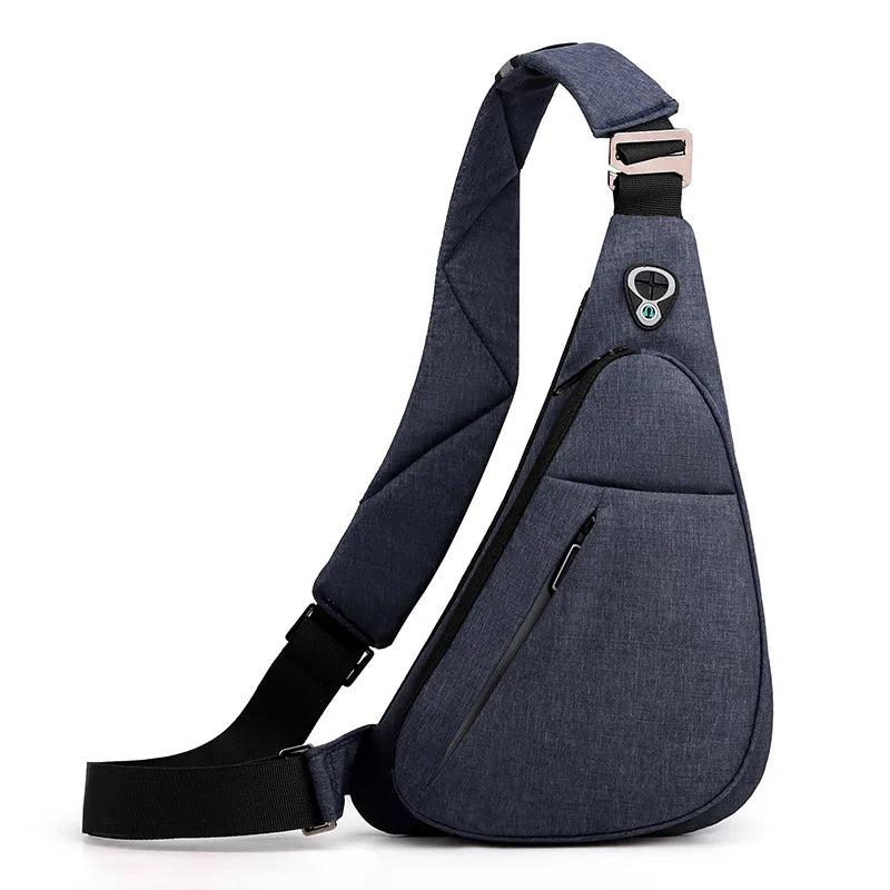 Men S Large-Capacity Single-Shoulder Chest Bag Casual Commuting Small Backpack Reflective Waterproof
