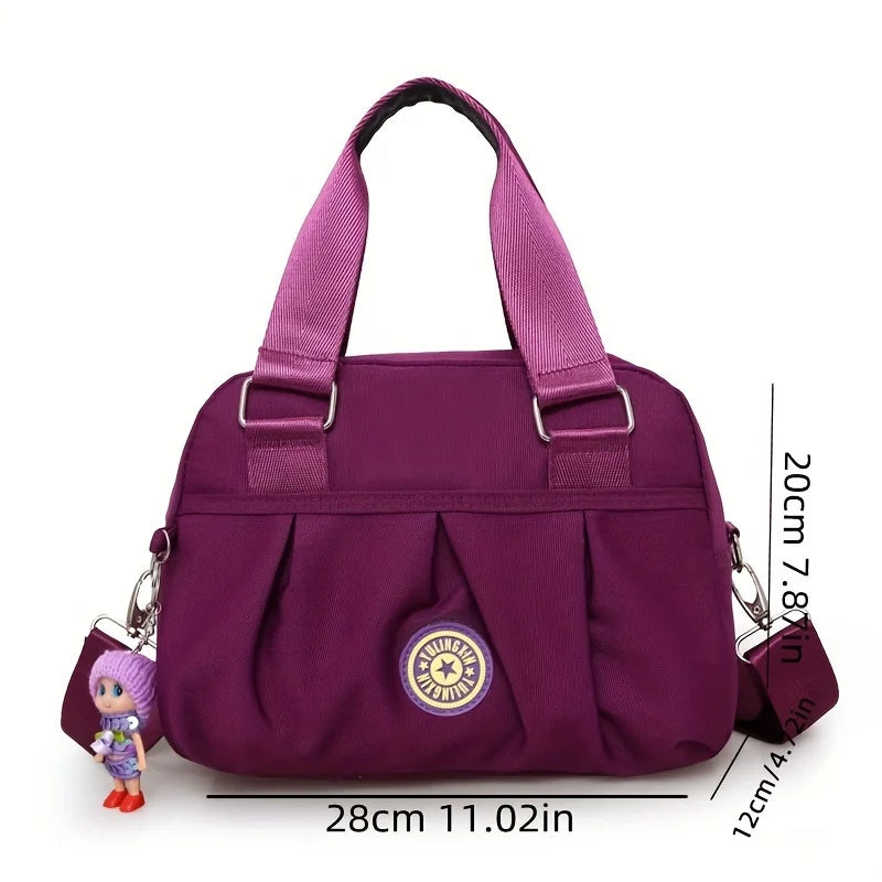 Nylon Crossbody Bag Solid Color Shoulder Bag Women S Casual Handbag Purse