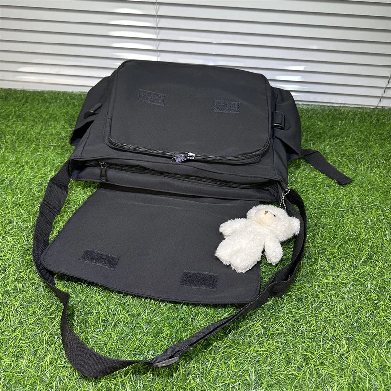 Waterproof Oxford Crossbody Messenger Bag with Badge