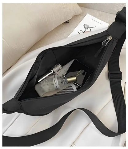 Homefish Women S Nylon Large-Capacity Dumpling Shoulder Bag Solid Color Simple Casual Handbag Daily