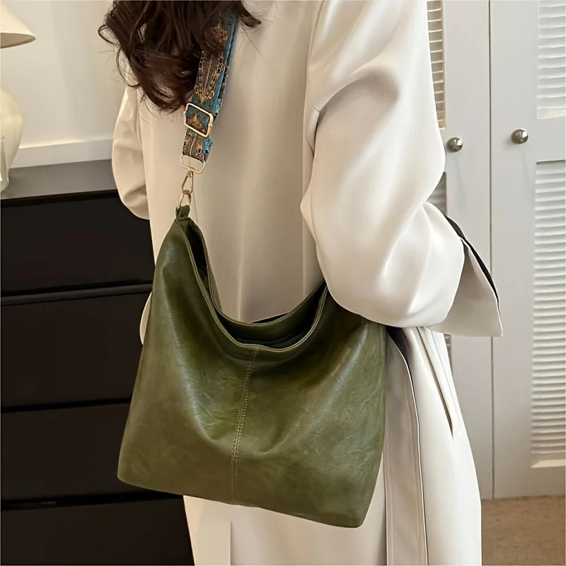 Bohemian Crossbody Shoulder Bag for Women – Large Capacity with Wide Strap