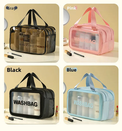Clear Waterproof Cosmetic Bag – Dry Wet Separation Wash Bag