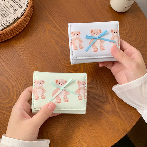 Cartoon Cute Three-Fold Multi-Functional Student Loose Change Card Holder Wallet