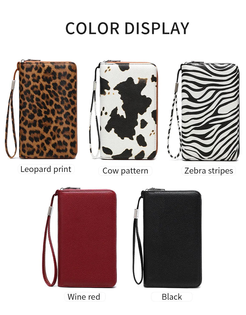 This Rfid Anti-Theft Swiping Women S Wallet Features Large Capacity