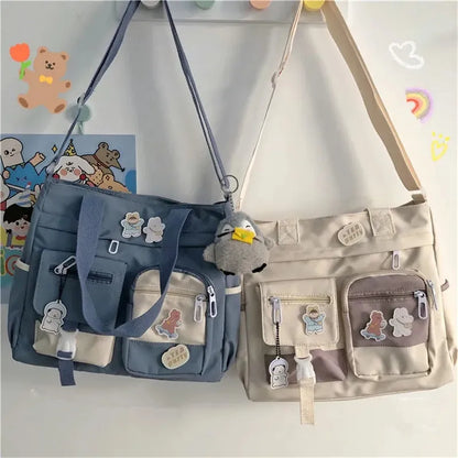 Waterproof Tote Bag for Women – Nylon Canvas Shoulder & Crossbody Handbag