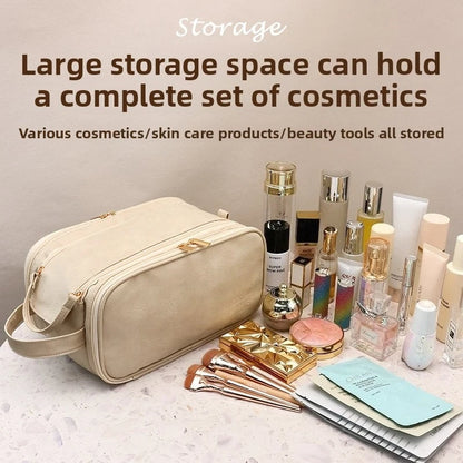 Large Capacity Double Zipper Makeup Bag