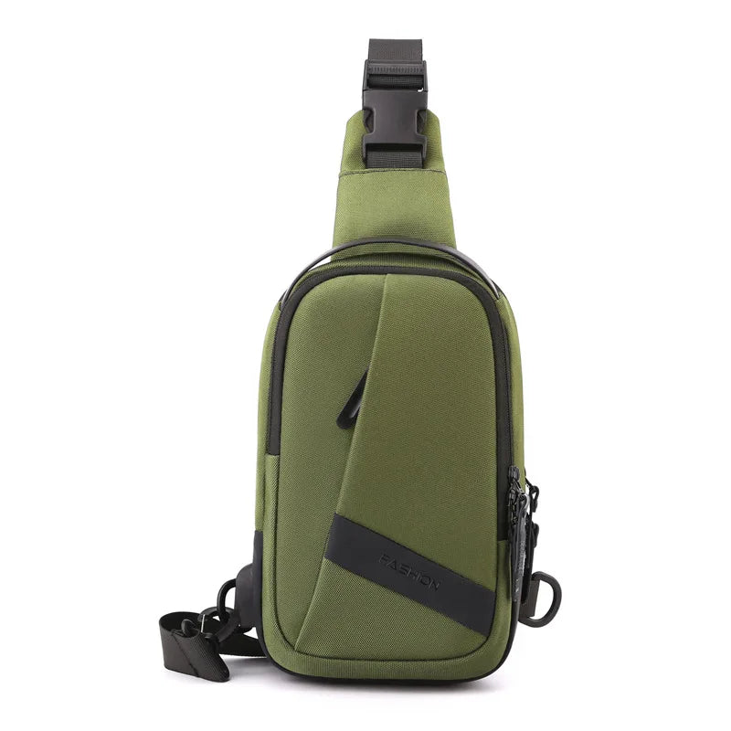 Men S Large Capacity Single Shoulder Chest Pack Usb Charging Backpack Oblique Cross Waterproof