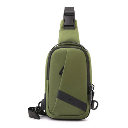Men S Large Capacity Single Shoulder Chest Pack Usb Charging Backpack Oblique Cross Waterproof