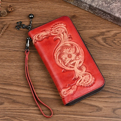 Top Layer Cowhide Ladies Wallet Multi-Functional Zipper
