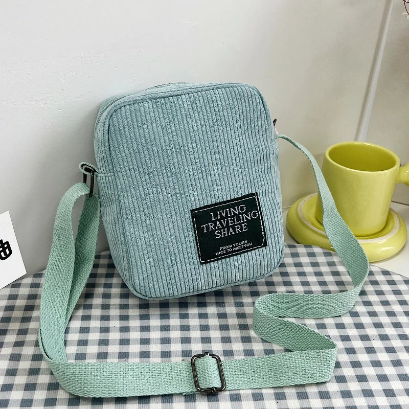 Corduroy Crossbody Bag for Women – Mini Phone Shoulder Bag