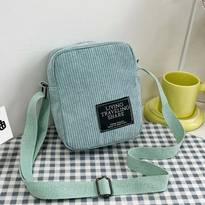 Corduroy Crossbody Bag for Women – Mini Phone Shoulder Bag