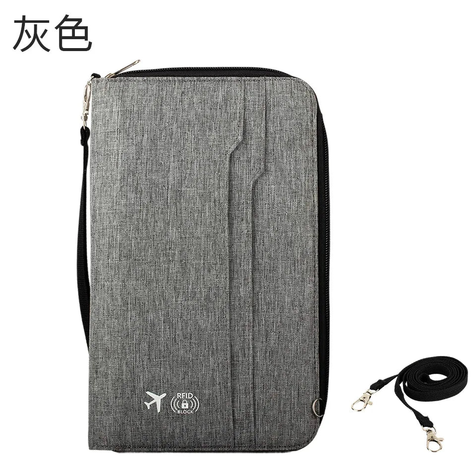 Large-Capacity Multi-Functional Passport Air Ticket Holder Portable Travel Document Storage Bag