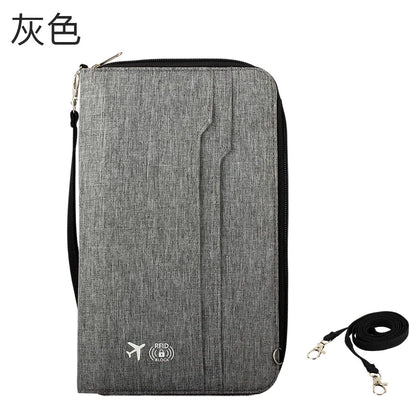 Large-Capacity Multi-Functional Passport Air Ticket Holder Portable Travel Document Storage Bag