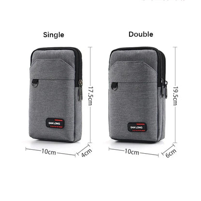 Waterproof Waist Bag Purse Single Double Layer Outdoor Military Waist Fanny Pack Men Phone Pouch