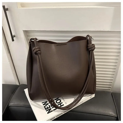 Leather Bucket Tote Bag – Women's Crossbody Shoulder Bag