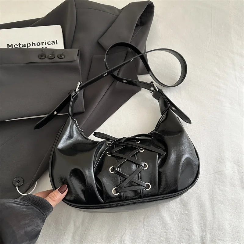 Chic Tied Bow Tie Crescent Design Tote Shoulder Crossbody Bags