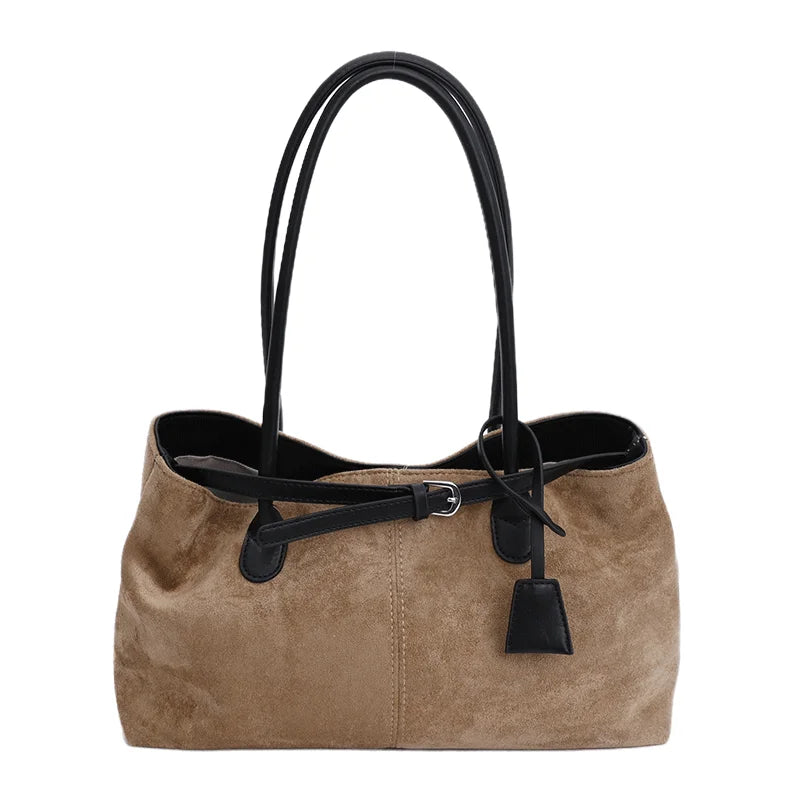 Retro PU Leather Tote Bag for Women – Luxury Shoulder Handbag