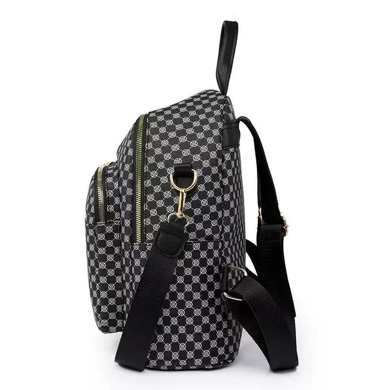 Chic Vintage Geometric Pattern Pu Backpack Top Carry Handle